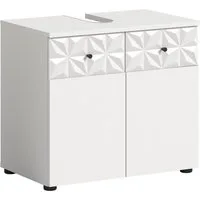 welltime Waschbeckenunterschrank VICENZA, Breite 60cm, mit Ornamentabsetzung WBU, Unterschrank, Badschrank, Badunterschrank, Waschbeckenschrank