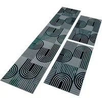 OTTO home Bettumrandung Lyssandra, Höhe 8 mm, (3-tlg), 3D-Effekt, softer Kurzflor, pflegeleicht, leichter Glanz, Scandi-Look
