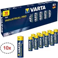 VARTA 10er Pack AA Industrial Alkaline Mignon Batterie, (1,5 V, 10 St), Made in Germany Batterien 1,5V für Taschenlampe Spielzeug Wand Uhr
