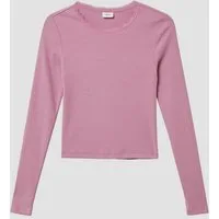 s.Oliver Langarmshirt T-Shirt Langarmshirt im Slim Fit aus Rippware mit Spitzendetail