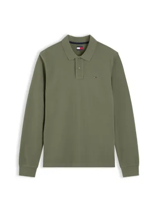 Tommy Hilfiger - Langarm-Poloshirt grün - Gr. - S