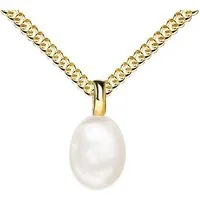 JEVELION Kette mit Anhänger Perlen Anhänger 585 Gold - Made in Germany (Anhängerkette, für Damen), Mit Kette vergoldet- Länge wählbar 36 - 70 cm.
