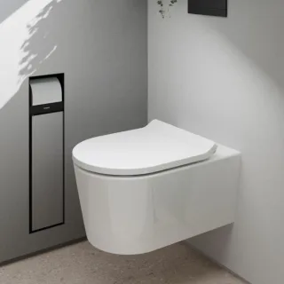 hansgrohe EluPura WC-Sitz 60200450 weiß, Befestigung oben, mit SoftClose und QuickRelease, Slim