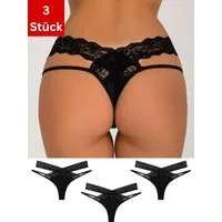 Elegant Love Tangaslip Damen Slip aus Spitze – Sexy Panty Unterwäsche mit stilvoller Optik (Set, 3-St., 3er-Pack) Tanga V-Strings – Elegante Spitzenunterwäsche im Set