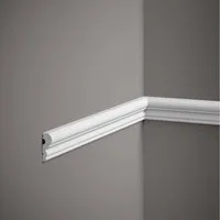 Mardom Zierleiste Wandleiste MD325 Polyforce 15 x 41 x 2000 mm Weiß für Wandspiegel, Kleben, Polystyrol