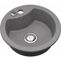 Faizee Home Granitspüle Vela Ø 49cm verschiedene Farben wahlweise mit o. ohne Armatur