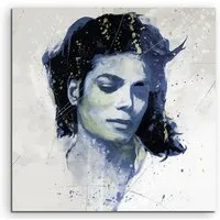 Sinus Art Leinwandbild Michael Jackson V Aqua 60x60cm Wandbild Aquarell Art