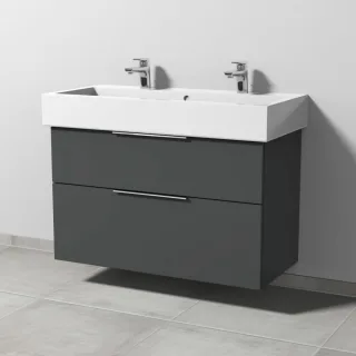 Sanipa 3way Waschtischunterbau zu Duravit Vero Waschtisch mit 2 Auszügen, Anthrazit-Matt UM71922