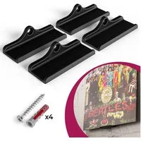 Mobilefox Wanddekoobjekt Schallplatten Wandhalterung für LP Disc Vinyl Halter 4 Stück