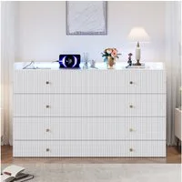 Odikalo Schrankbett Polsterbett Einzelbett 140x200 mit LED & USB (Unter dem Bett befinden sich Schubladen, Mit USB und Steckdose, LED-Lichtleiste, Mit Hochglanzplatte, Umbaubares Plattformbett, Ohne Matratze)