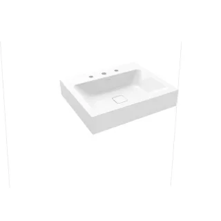 Kaldewei Cono Wandwaschtisch 902506033001 3089, 60x50x12cm, weiss Perl-Effekt, 3 Hahnlöcher