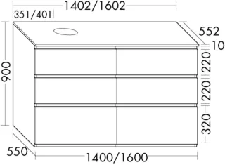 Burgbad WTU Lin20L.HGL 900x1602x552 Steingrau Hochglanz, SGRB160LF6519 SGRB160LF6519