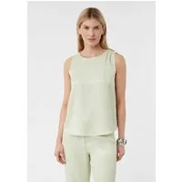 comma Blusentop Bluse Ärmellose Bluse aus Viskosesatin