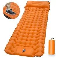 Athlix Isomatte Isomatte Outdoor Isomatte Camping aufblasbare Matratze mit Pumpe, Integrierte Pumpe, bis 200KG tragfähig, nur 800g schwer