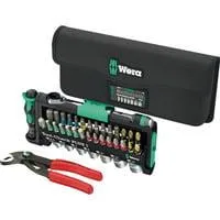Tool-Check Combi 1, mit KNIPEX Cobra, Bit-Satz schwarz/grün, 40-teilig, inkl. 1/4" Bit-Ratsche und Wasserpumpenzange