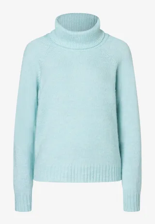 MORE & MORE - Rollkragenpullover blau - Gr. - 40
