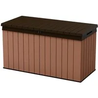 Keter Gartenbox Keter Aufbewahrungsbox DARWIN Braun, 570 L, belastbar bis 300 kg, abschließbar