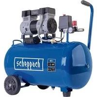 Scheppach Kompressor HC52Si, 1300 W, max. 8 bar, 50 l, Silent Kompressor, Doppelzylinder, 230 L/min, Ölfrei