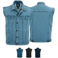 BULLDT Motorradweste BLD698 Jeansweste Biker Kutte Denimweste Bikerweste Motorradweste Weste