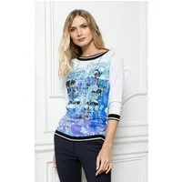 Passioni 3/4 Arm-Pullover mit Strassdetails