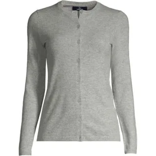 Kaschmir-Cardigan mit rundem Ausschnitt in Plus-Größe, Damen, size: plus, Pink, Kaschmir, by Lands' End