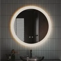 IMPTS Badspiegel Badezimmer Bad Wandspiegel mit LED Beleuchtung Beschlagfrei Dimmbar (Packung, Touch-Schalter, Speicherfunktion, Energiesparend, Beschlagfrei), Anti-Beschlag Memory Funktion Neutralweiß Horizontal/Vertikal Montage