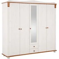 OTTO home Kleiderschrank Adele (Breite x Höhe x Tiefe ca: 207 cm x 191 cm x 53,5 cm) Massive Kiefer,Spiegel, Landhausstil
