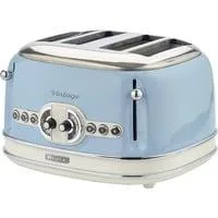 Vintage 4-Schlitz-Toaster 156 hellblau, 1.600 Watt, für 4 Scheiben Toast