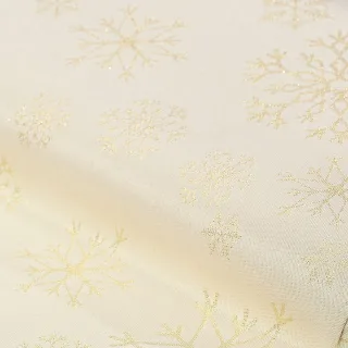 Jacquard "Schneekristalle" mit Glitzergarn, natur/gold