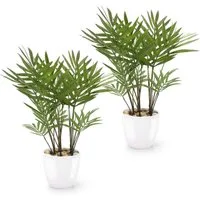 Kunstpflanze Tropische Kunstpflanzen wie echt in weißen Keramiktöpfen, Kunstpflanze Tropische Kunstpflanzen (u.a. Monstera & Areca Palmen), PASCH, Höhe 25 cm