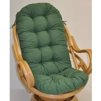 Rattani Sesselauflage Polster für Rattan Schaukelstuhl Drehsessel L 135 cm Color dunkelgrün