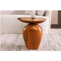 riess-ambiente Beistelltisch ORGANIC 50cm braun - Mangoholz, Säulenfuß, Blickfang, oval, lackiert (Einzelartikel, 1-St), Einzigartiger Ablagetisch - ideal f. Wohn- & Schlafzimmer od. Sitzecke