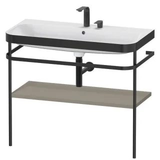 Duravit Happy D.2 Plus c-bonded Set mit Metallkonsole Stein Grau Seidenmatt 975x490x850 mm - HP4738E HP4738E9292