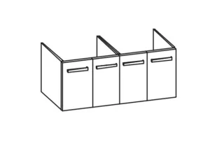 Artiqua 412 Waschtischunterschrank für Strada K0791, Riviera Eiche quer NB, 412-WU4T-I21-7180-438 412-WU4T-I21-7180-438