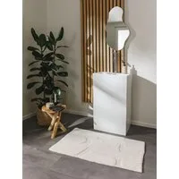 benuta Badematte Nehir, Höhe 6 mm, Baumwolle, rechteckig, 100% Baumwolle, handgeknüpft, Abstrakt, Minimalistisch, Badezimmer