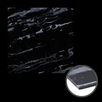 HOOZ Tischplatte aus Glas 80 x 80 x 0,6 cm (Marmorschwarz, 1 St., ESG-Sicherheitsglas), mit hochwertigem Facettenschliff