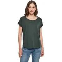 urbandreamz T-Shirt Damen Kurzarm Rundhals Long Slub Shirt hinten lang geschnitten