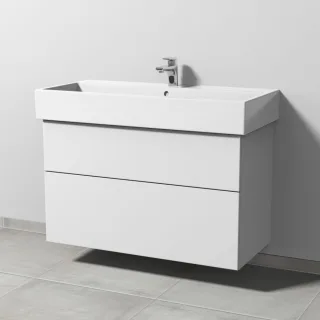 Sanipa 3way Waschtischunterbau zu Duravit Vero Air Waschtisch mit 2 Auszügen, Weiß-Soft SM43543