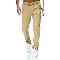 iKENNAS Cargohose Herren Jogger Cargo Chino Jeans Hose (Cargohose 7015) Camel L