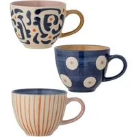 Bloomingville Tasse Eviaya, Steingut, 3-teiliges Tassen-Set