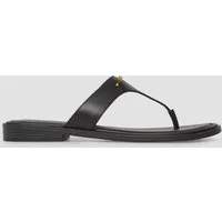 s.Oliver Sandalen Sandale Zehentrenner-Sandalen aus Leder mit dekorativem Detail