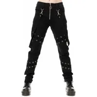 Poizen Industries Stoffhose Eclipse Cyber Goth Gothic Punk Pentagramm Riemen