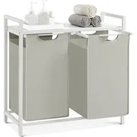 VASAGLE Wäschekorb, 2 Wäschesäcke aus Oxford-Gewebe, abnehmbar, 2 x 46 L