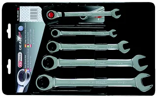 KS Tools GEARplus Ratschenringmaulschlüssel-Satz, 5-tlg 5/16"-3/4" - 503.4202