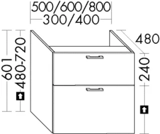 Burgbad Unterschrank System 30 Preisgruppe 1 Aqua 601x400x480 Nussbaum Dekor Smartline, WYID040F6330 WYID040F6330