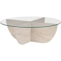 Skye Decor Couchtisch Liya, runde Tischform Glasplatte modernes Design für das Wohnzimmer
