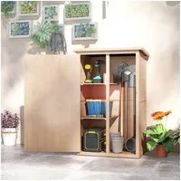 Outsunny Gerätehaus Gartenhaus, Geräteschuppen mit Regalböden, BxT: 75x56 cm, (Gartenschrank, 1 St., Geräteschrank), für Garten, Naturholz