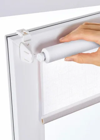 bonprix Sichtschutzrollo in Leinenoptik, weiß, Gr.210x80 cm, Zeitloses Sichtschutzrollo