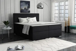 Boxspringbett Schlafzimmerbett SOREL 200x200cm Stoff Aragon Anthrazit
