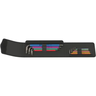 Wera 950/9 Hex-Plus Multicolour Imperial 1 Winkelschlüsselsatz, zöllig, BlackLaser, 9-teilig - 05022639001